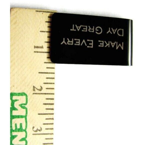 Money Clip Make Every Day Count Wallet Credit Card Cash Holder Black Stainless - Picture 5 of 5